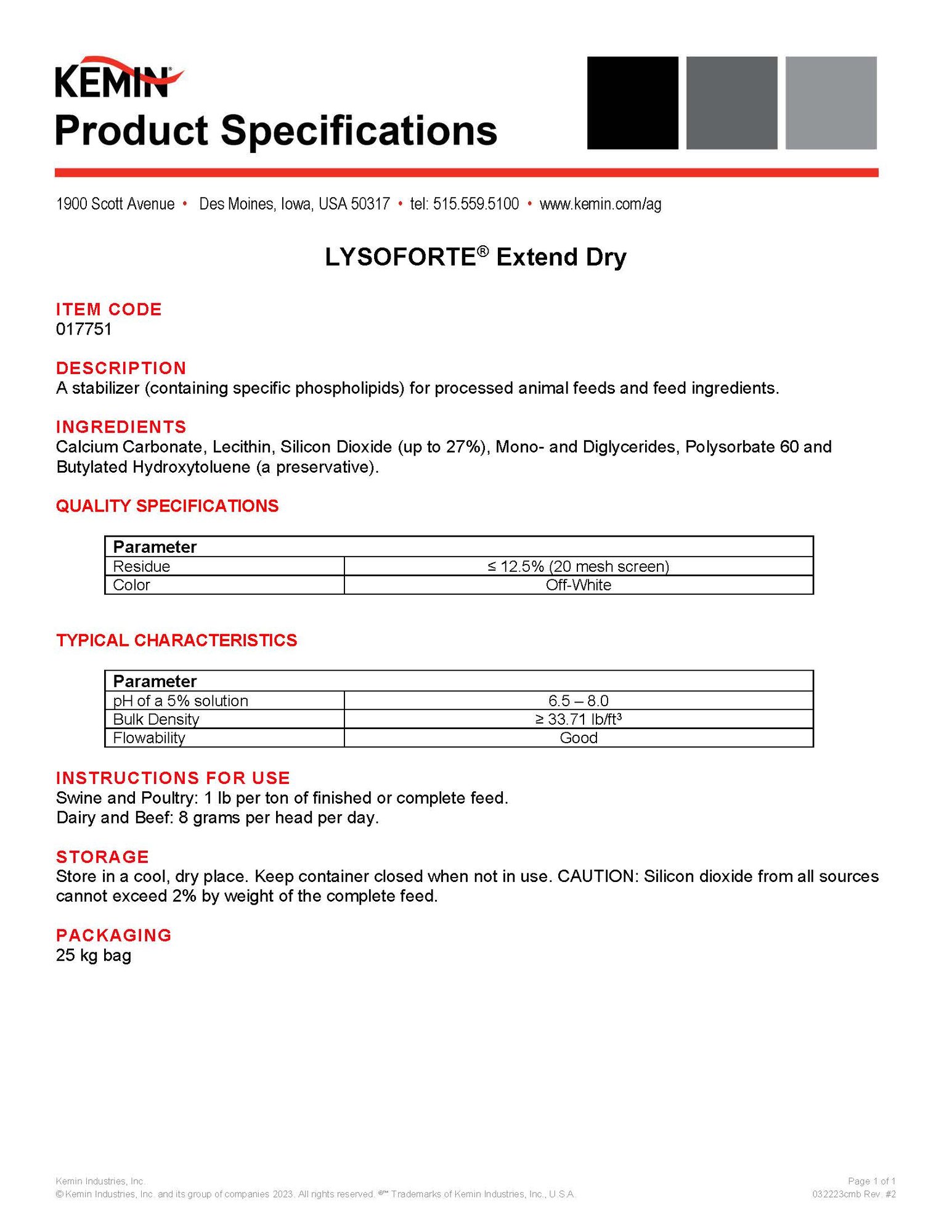LYSOFORTE Extend Dry Spec Sheet Thumbnail